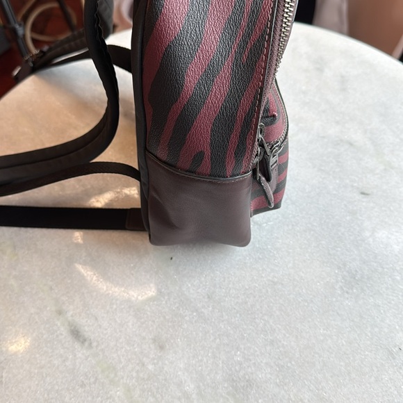 Coach Pink and Brown Zebra Print Backpack - Picture 3 of 11